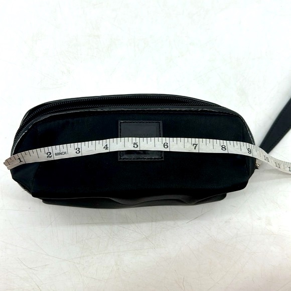 Herve Leger Patent Leather Logo Nylon Makeup Cosmetic Bag Wristlet Clutch Pouch - Picture 10 of 11